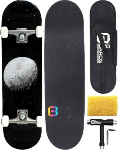 Big Bang Boards® PRO Luna Edition – Skateboard Inclusief Skateboard Tas, Griptape Cleaner & Skate Tool – Skateboard Jongens – Skateboard Meisjes – Skateboard Volwassenen – Deck – Skate